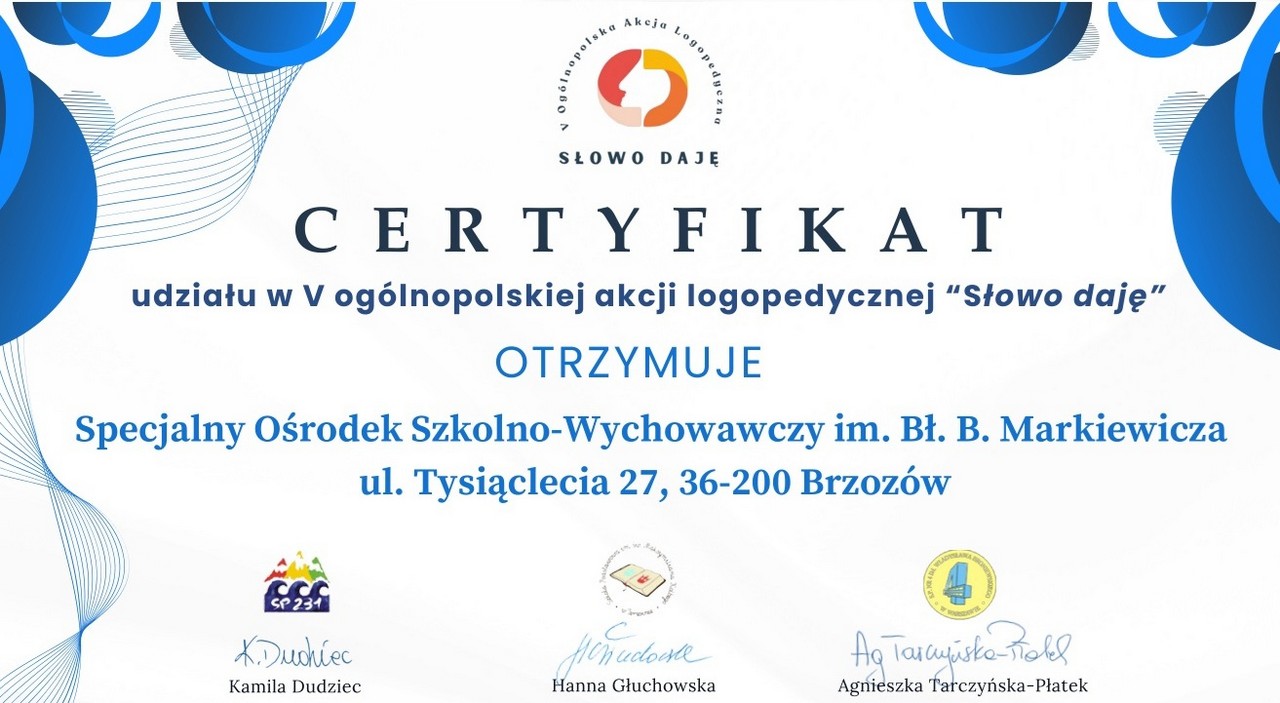 V Ogólnopolska Akcja Logopedyczna „Słowo daję”